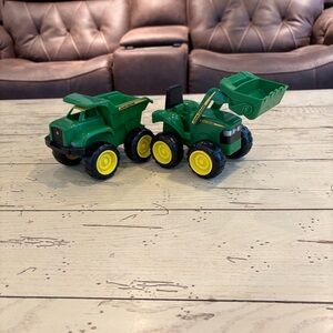 TOMY John Deere 6” Dump Truck & Toy Tractor With Loader Set
